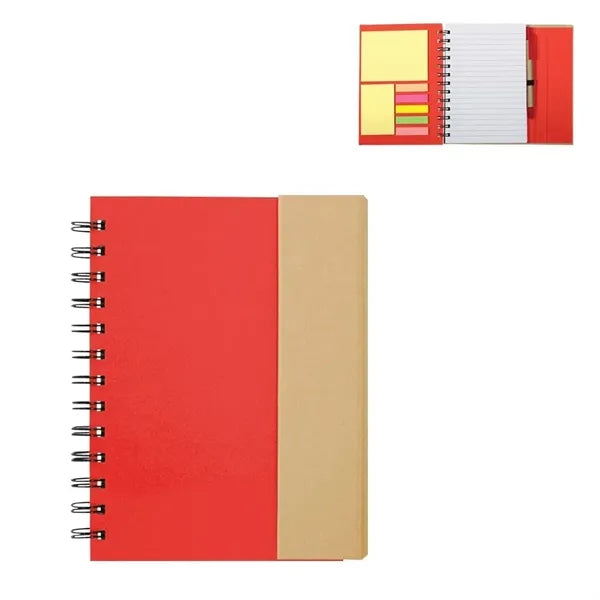 Eco-Recycled Magnetic Journal With Sticky Notes And Flags