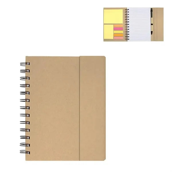 Eco-Recycled Magnetic Journal With Sticky Notes And Flags