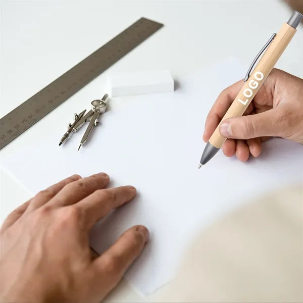 Eco-Friendly Bamboo Click Retractable Ballpoint Pen