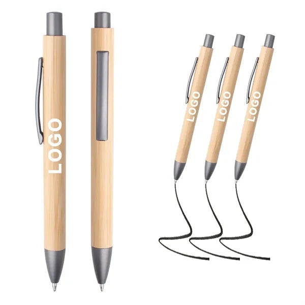 Eco-Friendly Bamboo Click Retractable Ballpoint Pen