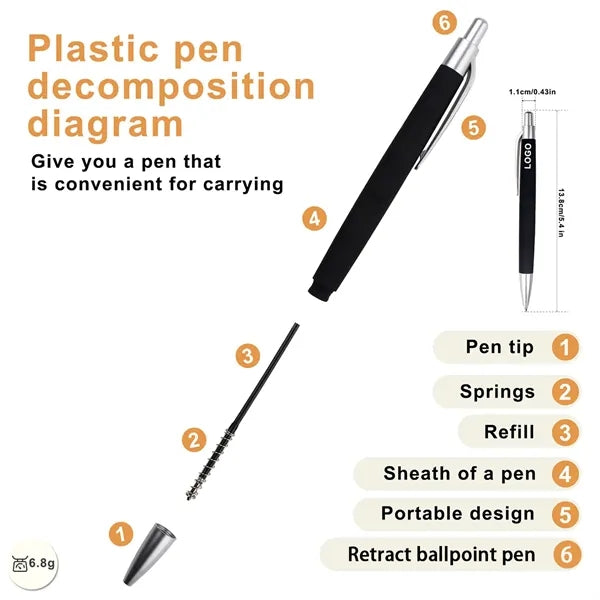 Plastic Spray-Coated Pen