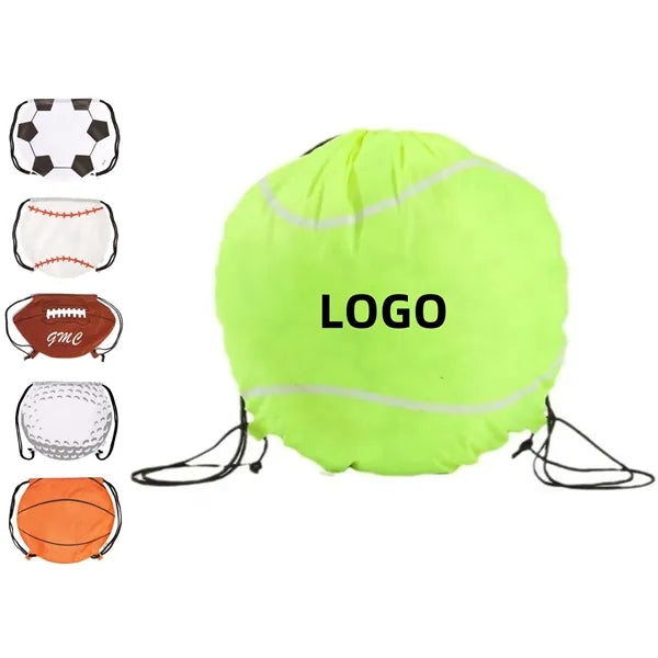Sportsball Polyester Drawstring Backpack
