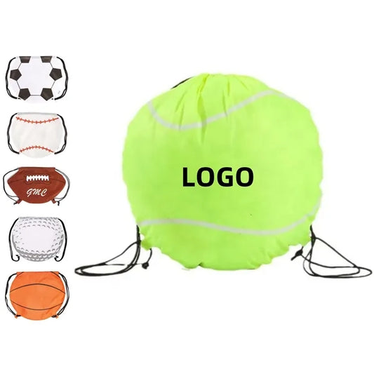 Sportsball Polyester Drawstring Backpack