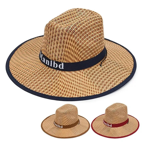 Adult Wide Brim Braided Paper Straw Cowboy Hat