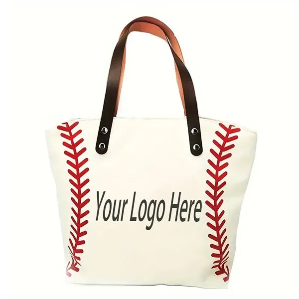 Embroidered Baseball Large Tote Bag Mom's Gift