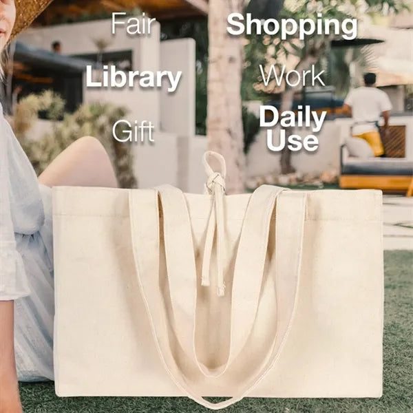 Large Canvas Tote Bags with Knot finish
