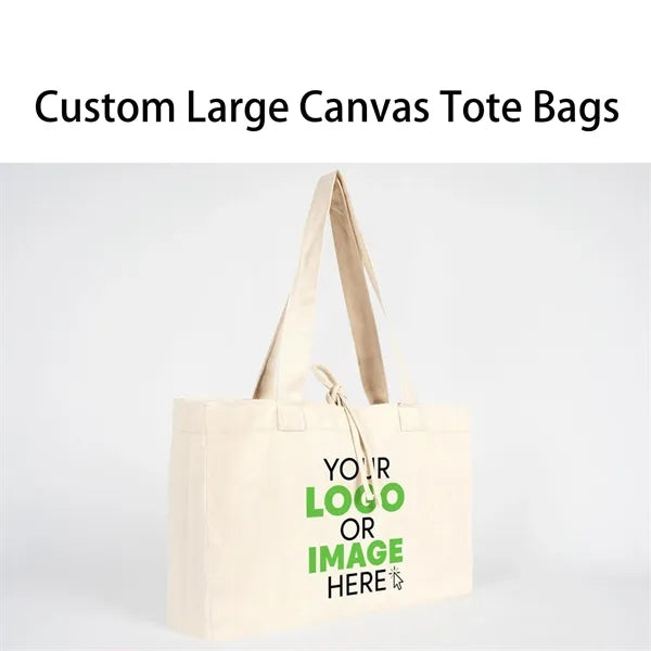Large Canvas Tote Bags with Knot finish