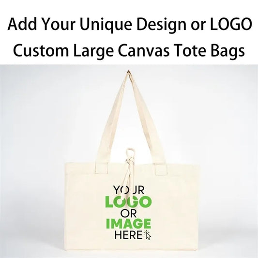 Large Canvas Tote Bags with Knot finish