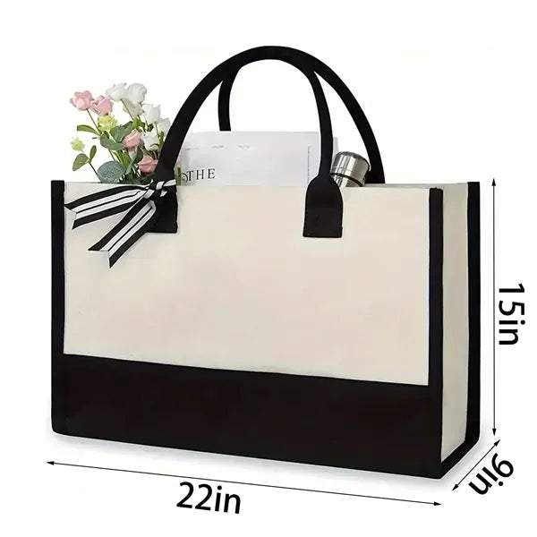 Logo Jute Canvas Tote Bag Beach Essentials