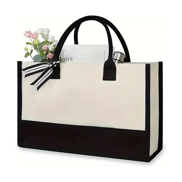 Logo Jute Canvas Tote Bag Beach Essentials