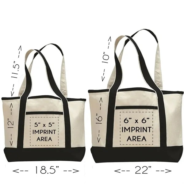 Bulk Premium Large Canvas Totes with Inside Zipper Pocket