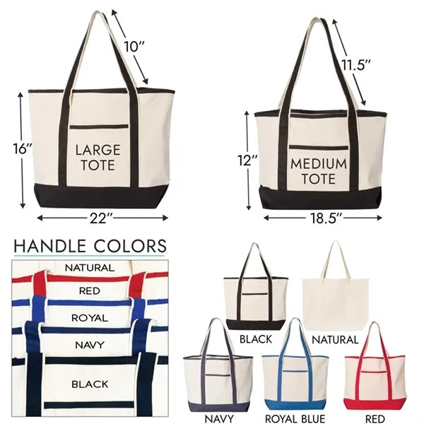 Bulk Premium Large Canvas Totes with Inside Zipper Pocket