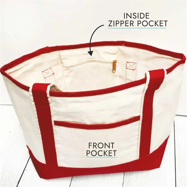 Bulk Premium Large Canvas Totes with Inside Zipper Pocket