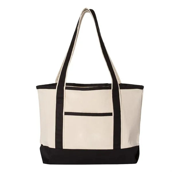 Bulk Premium Large Canvas Totes with Inside Zipper Pocket