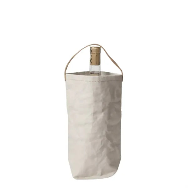Washed Kraft Paper Single Bottle Wine Tote Bag