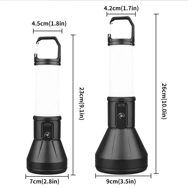 Bright LED Camping Lantern Rechargeable Flashlight Torch