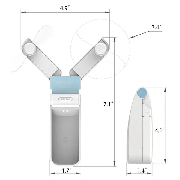 Portable Usb Charging Dual Head Foldable Mini Fan