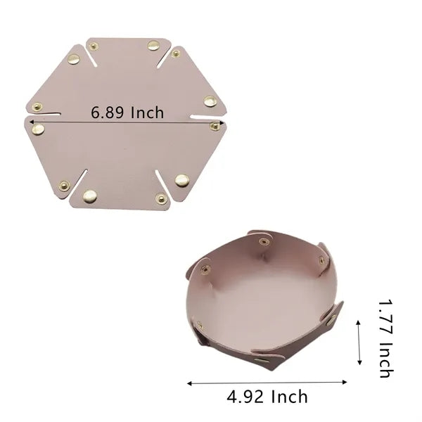 PU Leather Storage Tray Desktop Organizer