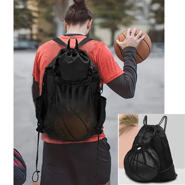 Portable Basketball Pull Rope Backpack