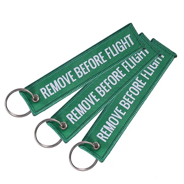Fabric Woven Custom Logo Embroidery Keychain