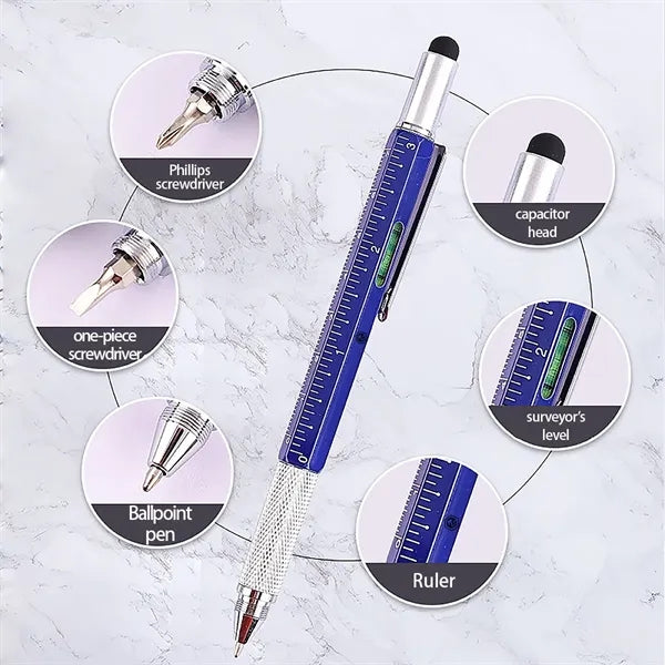 6-in-1 Multifunctional Tech Tool Ballpoint Pen for Men