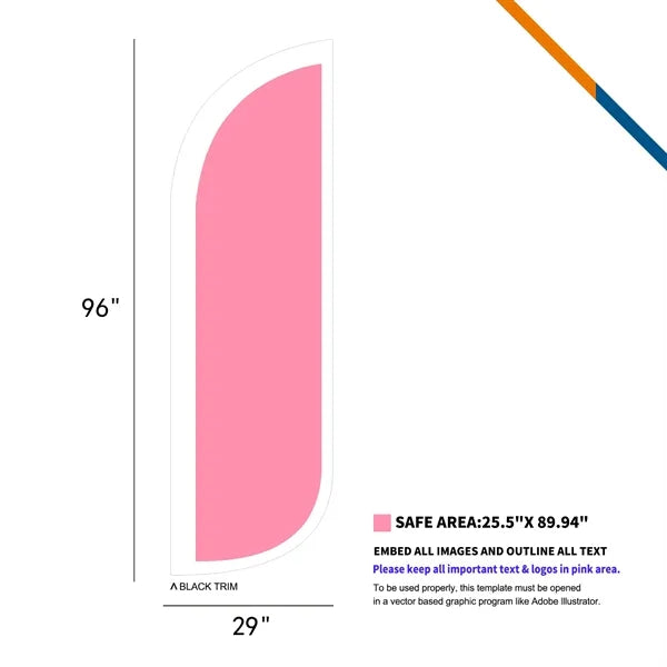 10' Veil Single-Sided Feather Flag