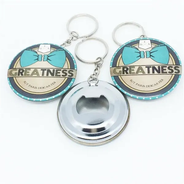 Button Badge Bottle Opener Key Ring