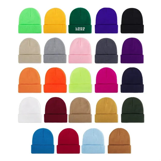 Embroidery Knit Beanie Hat for Men and Women