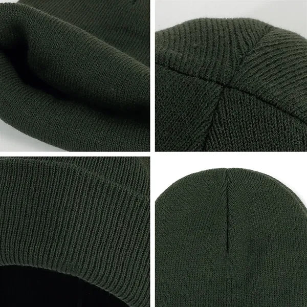 Embroidery Knit Beanie Hat for Men and Women