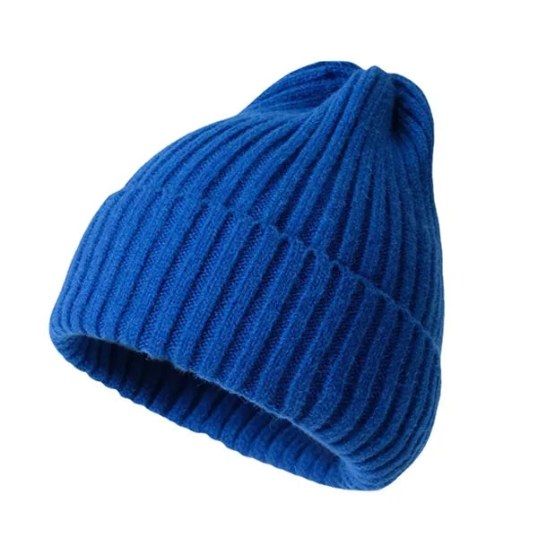 Knit Beanie Hat w/ Patch Logo for Men and Women