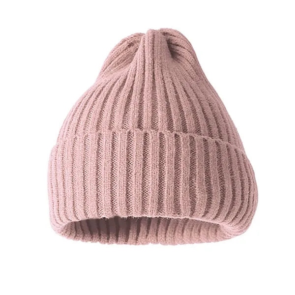 Knit Beanie Hat w/ Patch Logo for Men and Women