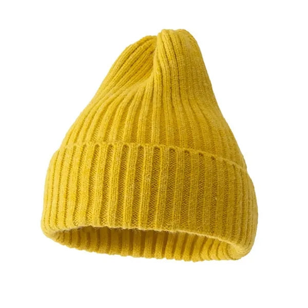 Knit Beanie Hat w/ Patch Logo for Men and Women