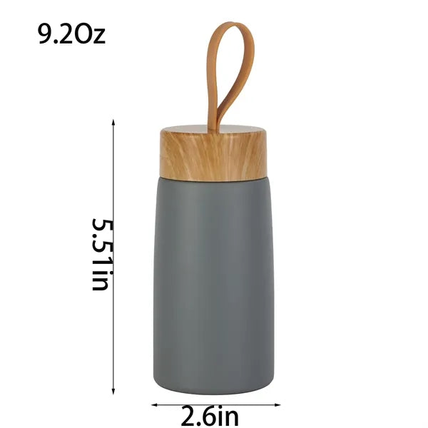 Eco-Friendly Wood Grain Stainless-Steel Water Bottle