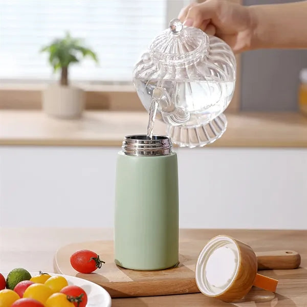 Eco-Friendly Wood Grain Stainless-Steel Water Bottle