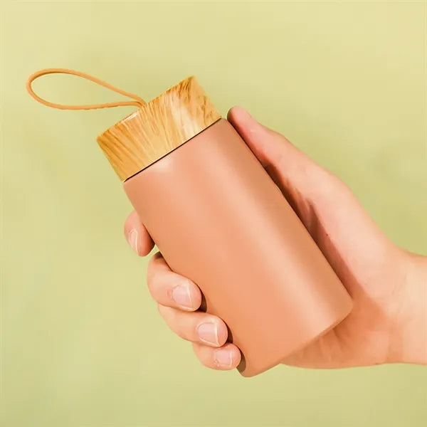 Eco-Friendly Wood Grain Stainless-Steel Water Bottle