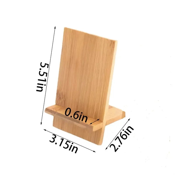 Eco-friendly Bamboo Phone Stand Engraved Tablet Desk Holder