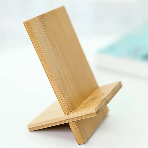 Eco-friendly Bamboo Phone Stand Engraved Tablet Desk Holder