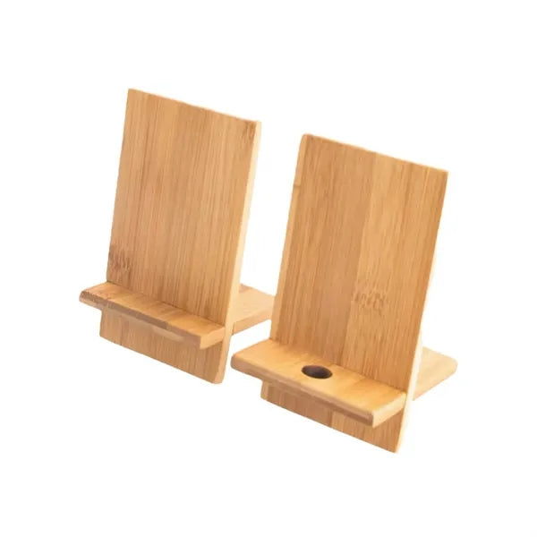 Eco-friendly Bamboo Phone Stand Engraved Tablet Desk Holder