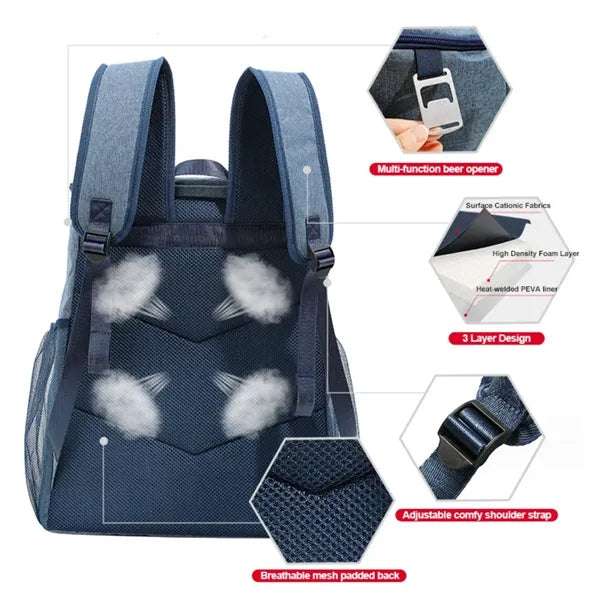 Waterproof Insulated Cooler Backpack 30-Can
