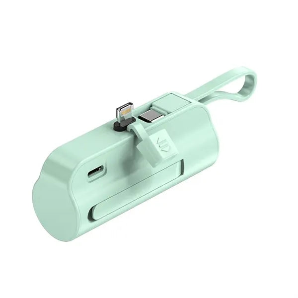Mini Emergency Power Bank with Built-in iPhone Cable