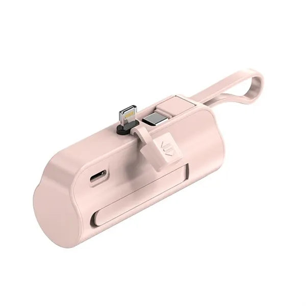 Mini Emergency Power Bank with Built-in iPhone Cable