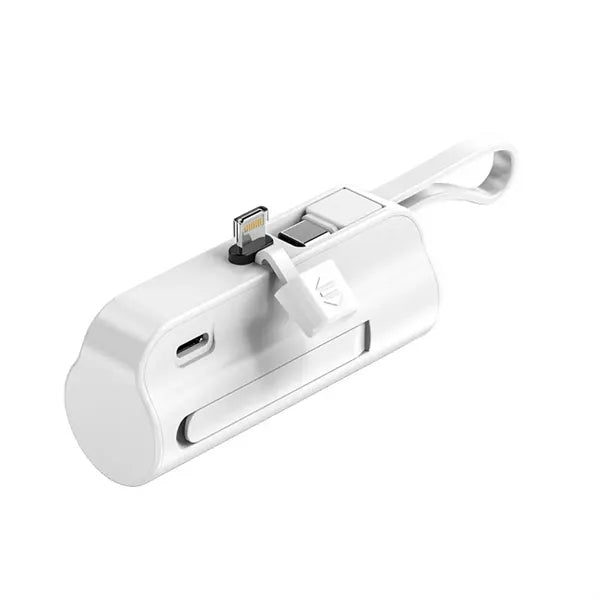 Mini Emergency Power Bank with Built-in iPhone Cable