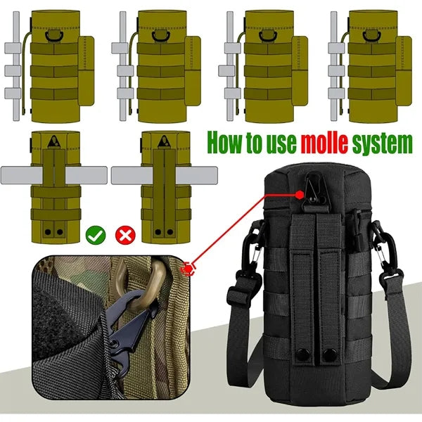 Tactical Kettle Bag Bottle Holder Outdoor Hiking Pouch