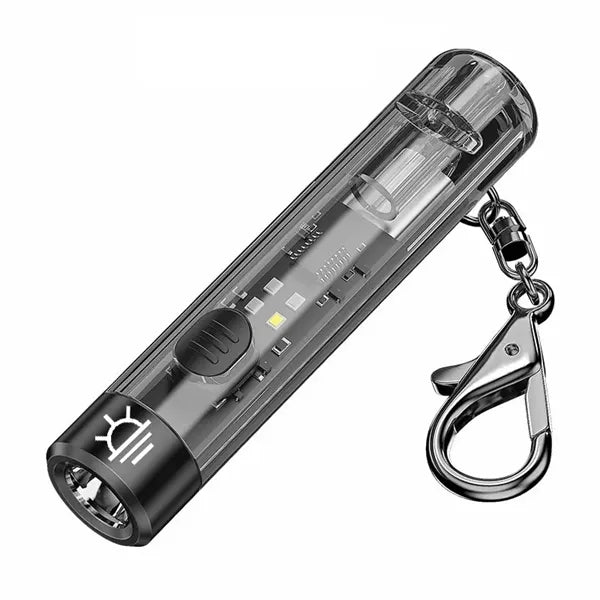 200mAh Rechargeable Mini Keychain Flashlight Whistle