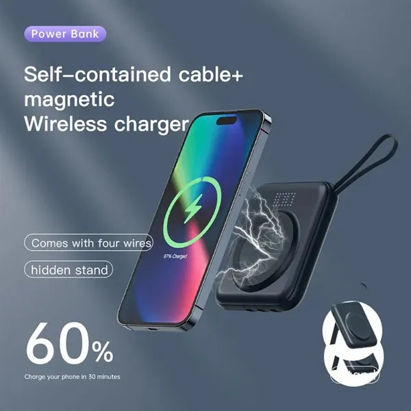 Wireless Magnetic Charger 10K Battery with Bracket