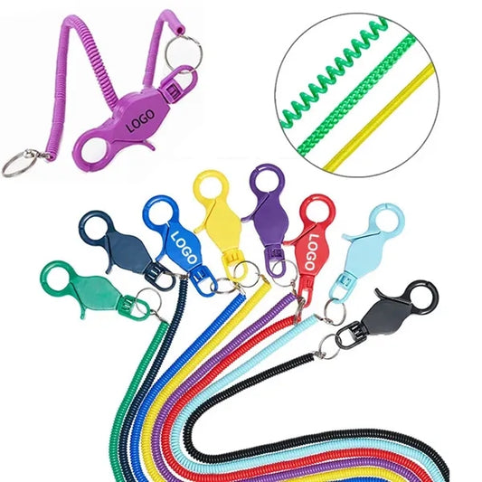20" Colorful Flexible Anti-Lost Spring Coil Cord Keychain