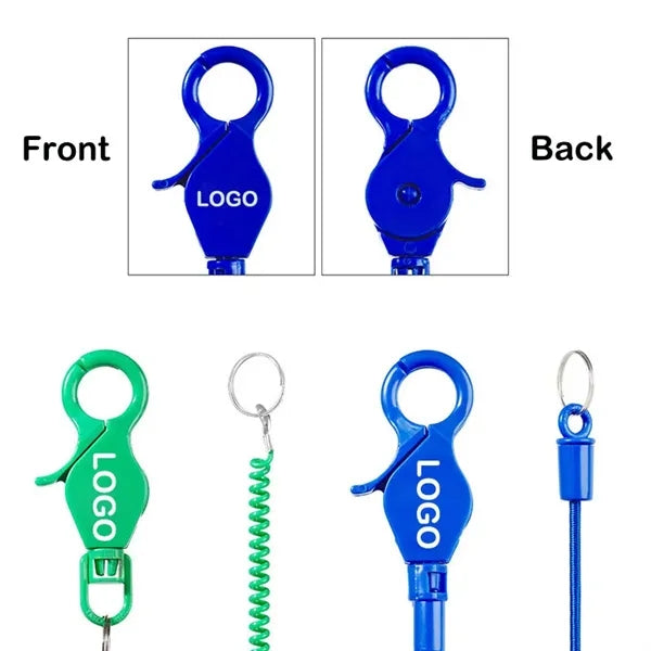 20" Colorful Flexible Anti-Lost Spring Coil Cord Keychain