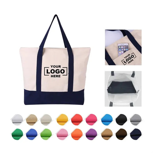 Full Color Customizable Canvas Tote Bag Carrier Reticule