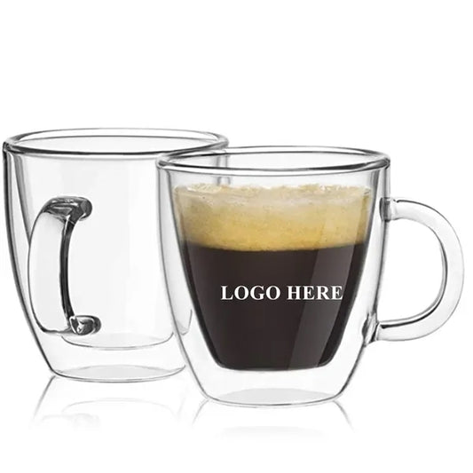 5.7 OZ Double Wall Insulated Glasses Espresso Coffee Mugs