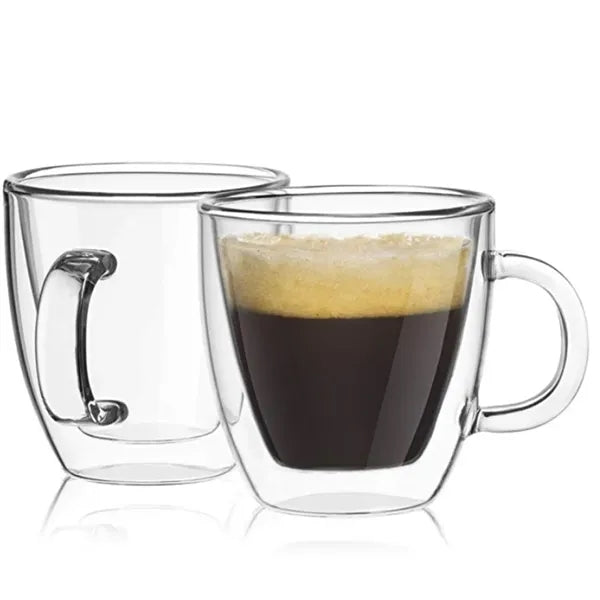 5.7 OZ Double Wall Insulated Glasses Espresso Coffee Mugs